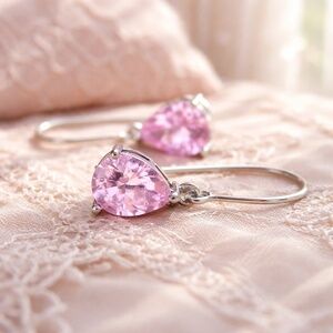 Pink Topaz Earrings Sterling Silver,  December Birthstone , 4th Anniversary Gem